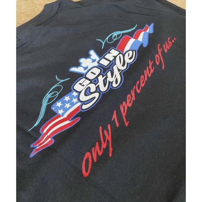 GIS T-Shirt 1 percent of us schwarz mit Vollfarbdruck