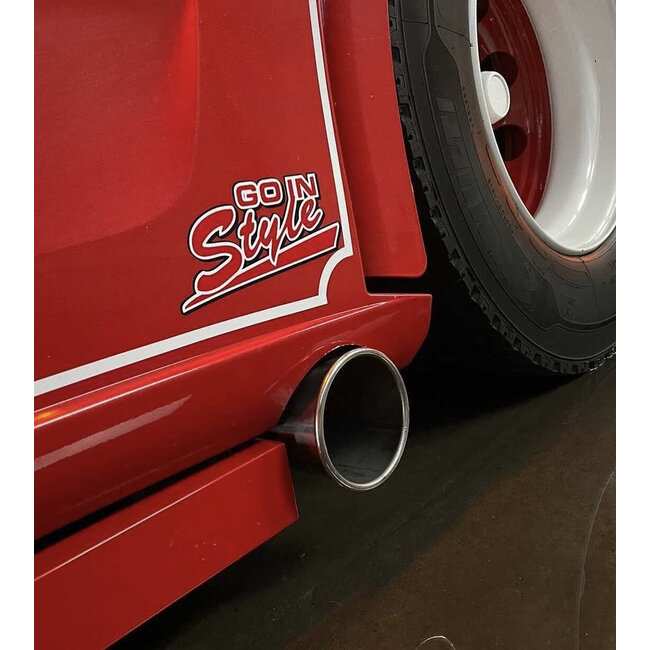 Rustfri poleret udstødningsspids 129 mm med sømkant