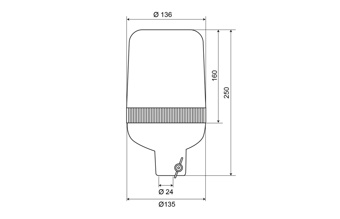 AEB '590' Halogeen zwaailamp 24v in verschillende kleuren