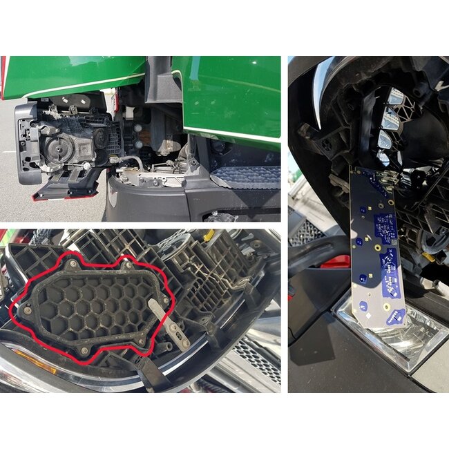 Amber daytime running lights for in the halogen headlight for the Scania Nextgen