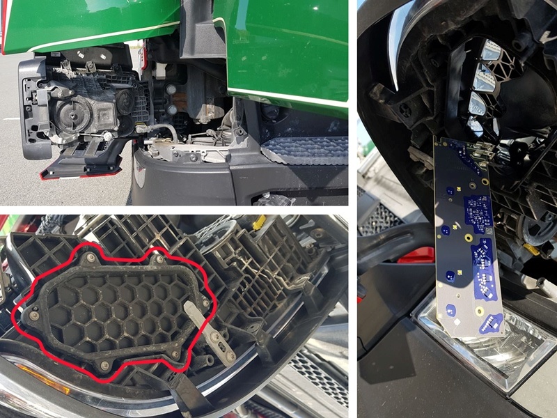 Oranje dagrijverlichting voor in de halogeen koplamp van Scania Nextgen