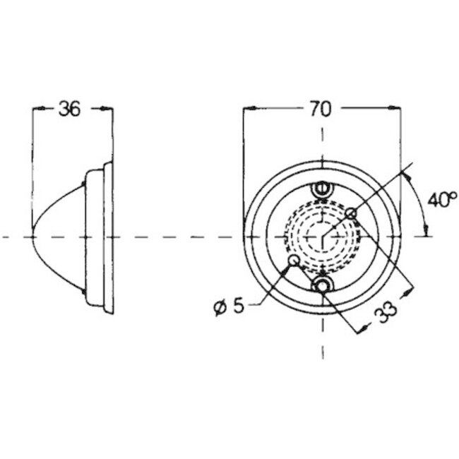 Hella lampe Rød 70 mm