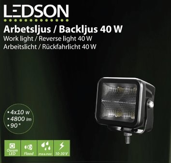 Feu LED de recul/travail Ledson Vega F 40 W