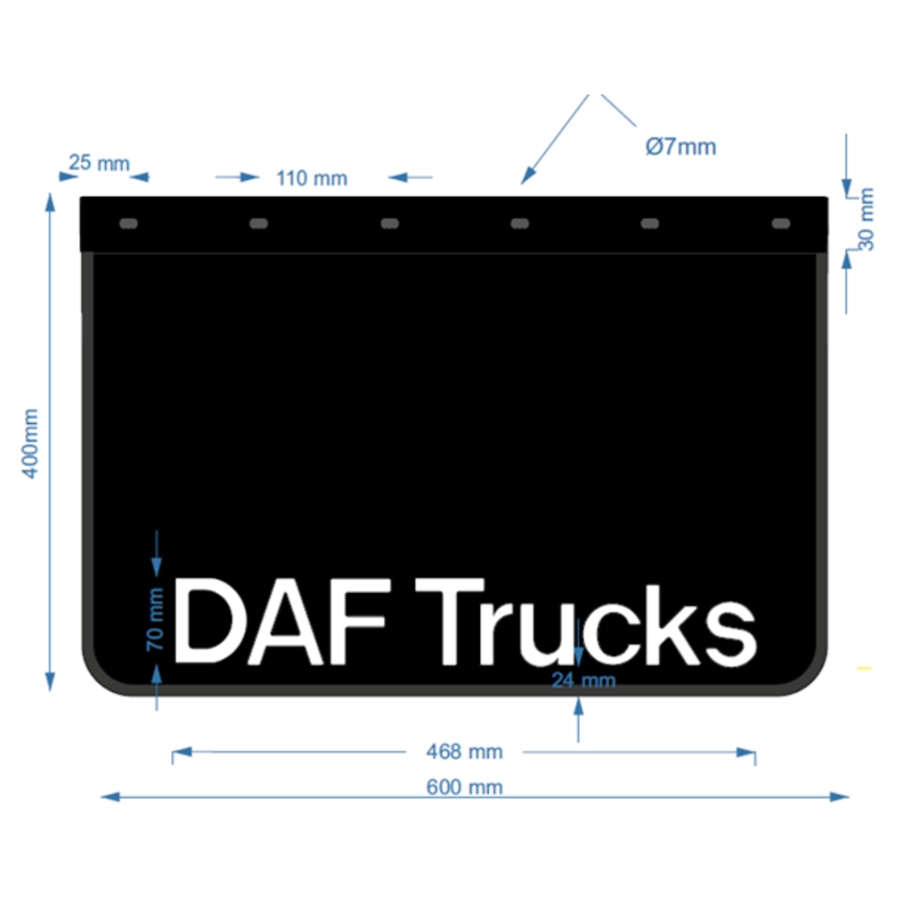 DAF DAF Trucks-stänkskydd, 60 x 40 cm (styckvara)