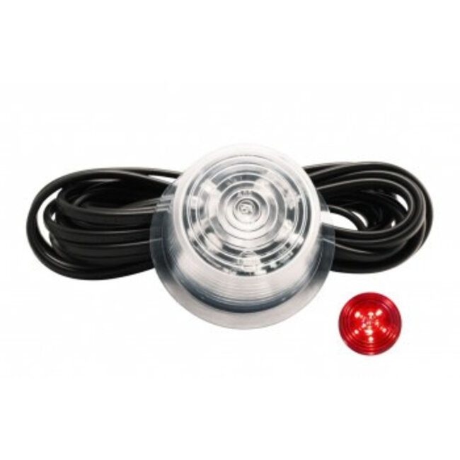 Gylle sidomerkeringsljus, LED, rött – genomskinligt glas