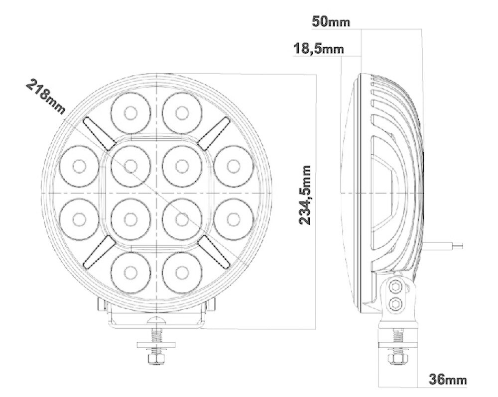 Ledson Pollux9+ Strobe met wit/oranje positielicht