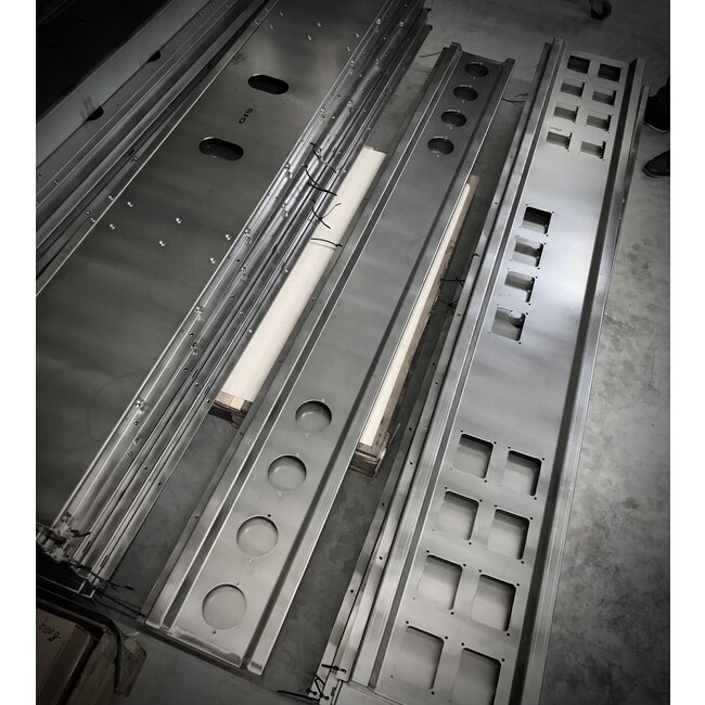 Turbo Truckparts Frame rear bumper with 8 round holes (stainless steel)