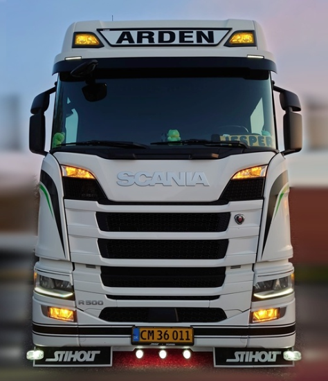 Feu de position LED pour pare-soleil Scania 2016+ en orange et blanc
