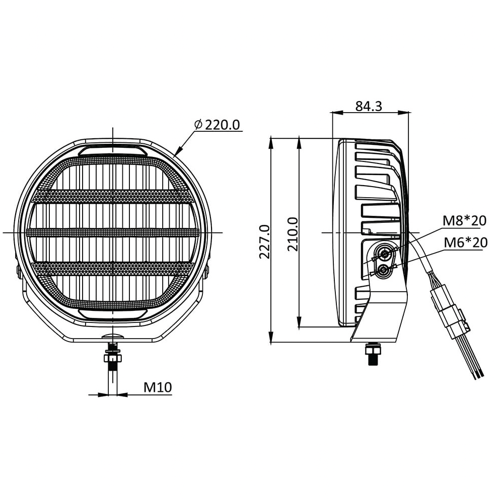 Briod OZZ 9 Zoll LED-Fernscheinwerfer