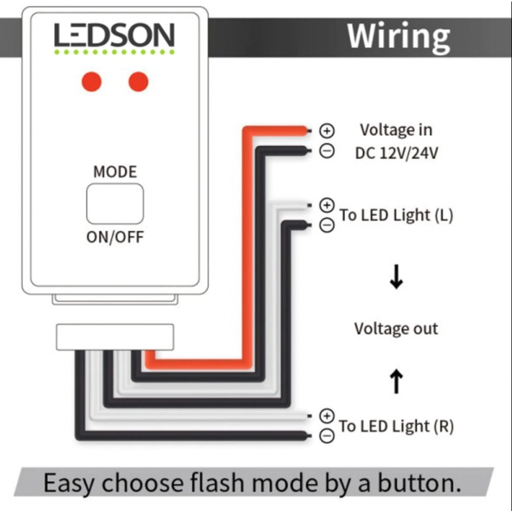 Ledson Contrôleur stroboscopique Ledson - 10 types de clignotement