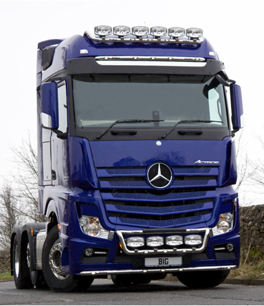 Kelsa Barre de toit Kelsa Mercedes Actros BigSpace en acier inoxydable avec câblage