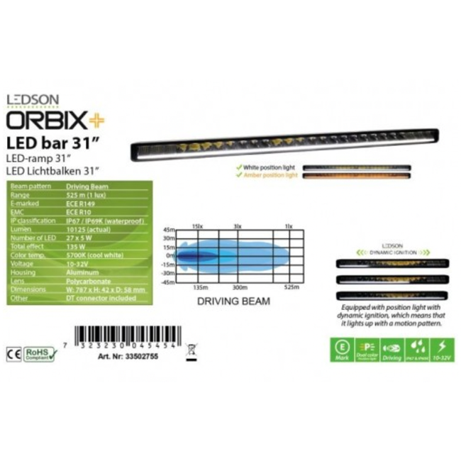 Orbix+ 31" LED-bar med dynamisk positionslys