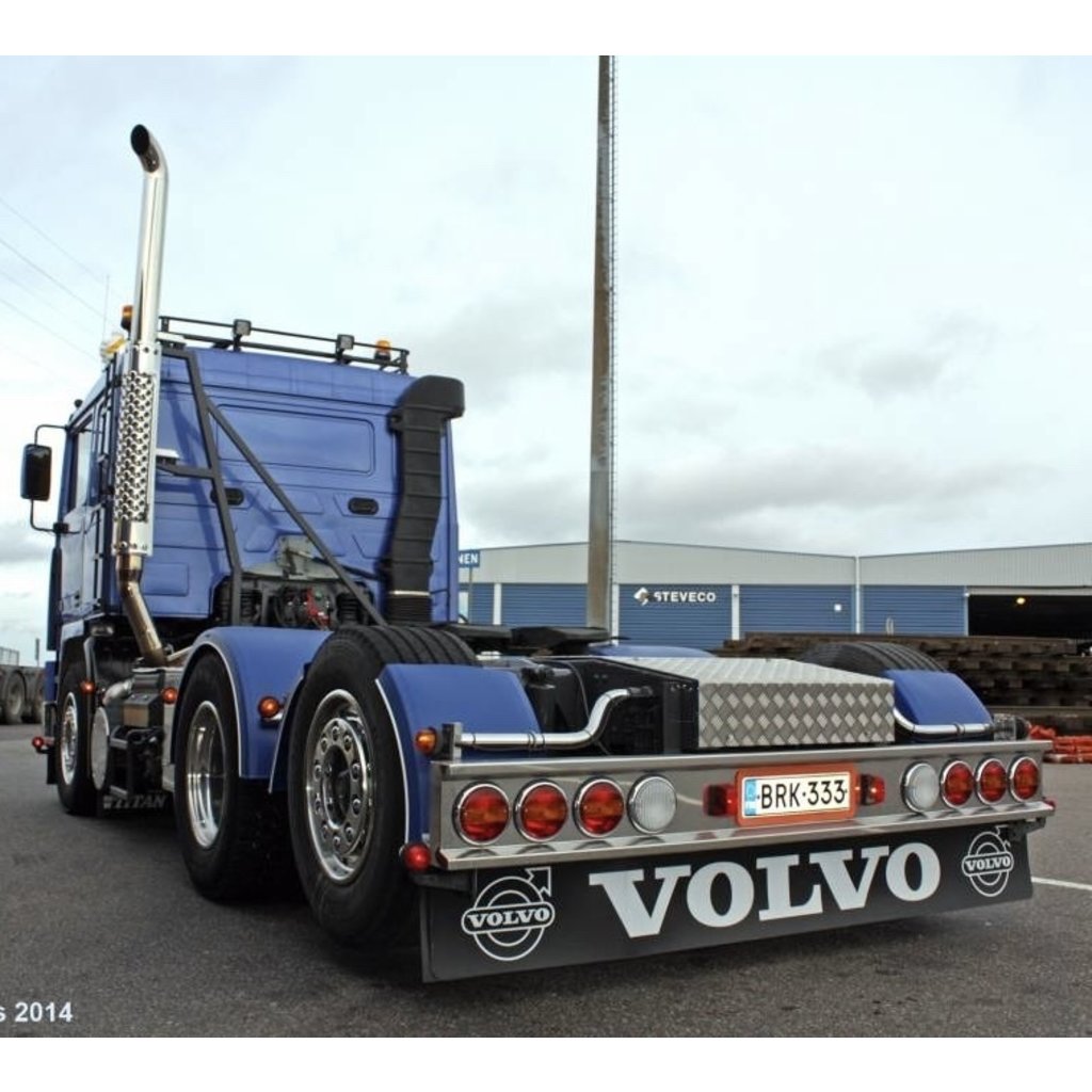 Volvo Black mudflap with white volvo letters 2380x350mm