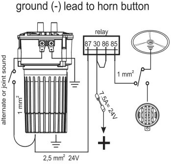 Italienische Hupe SCHNELL mit 24-V-Kompressor