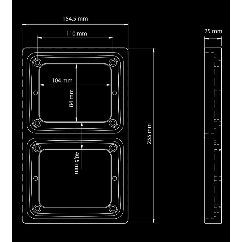 Strands Strands slim taillight Dubbel Frame voor LED achterlichten