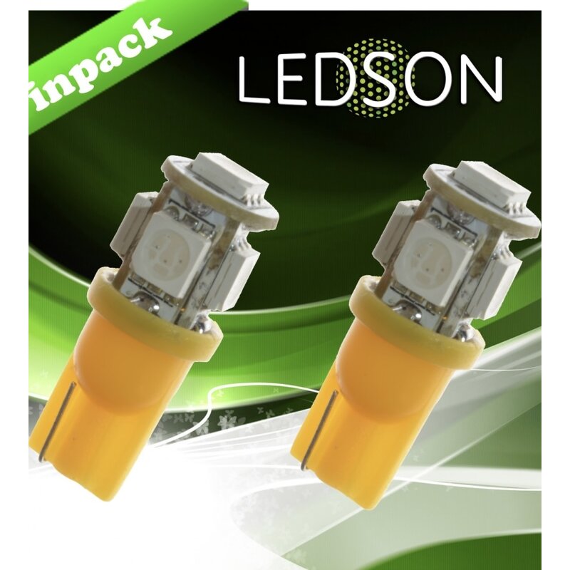 Ledson Light bulb orange LED T10 5W 24V (set)