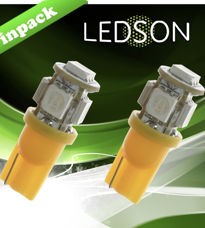 Ledson Light bulb orange LED T10 5W 24V (set)