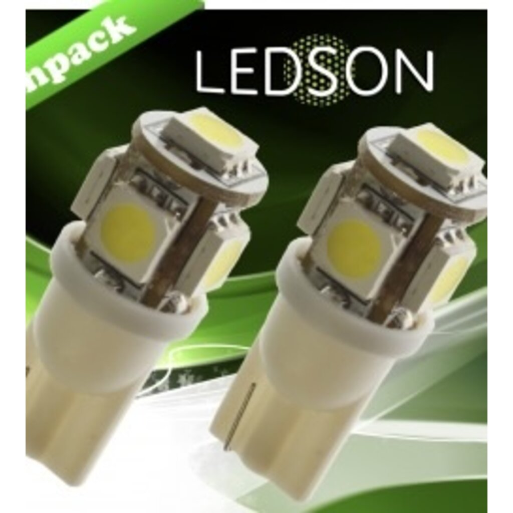 Ledson Stiklamp hvid LED T10 5 W 24 V (sæt)