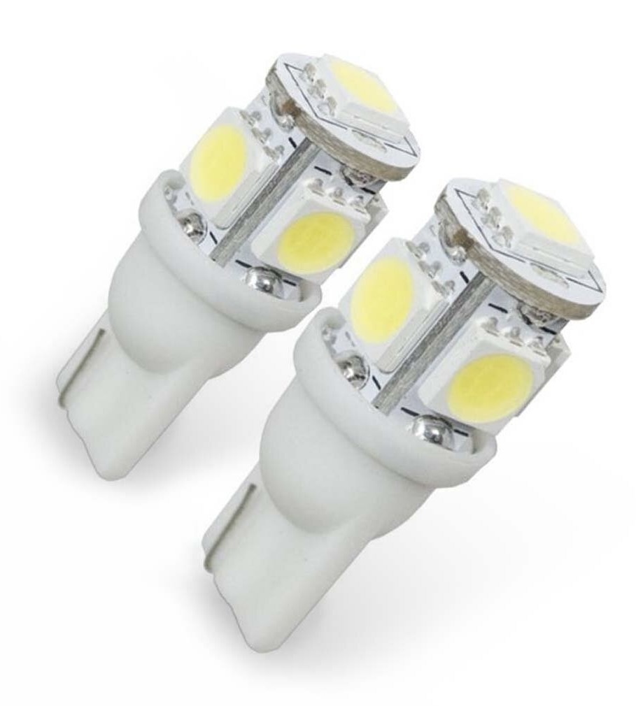 Steeklamp wit LED T10 5W 24V (set)