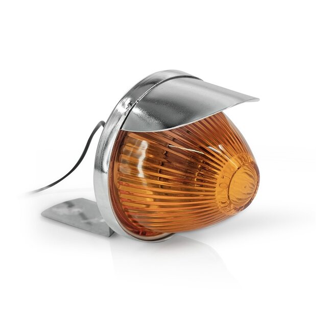 Gammaldags orange infattad lampa