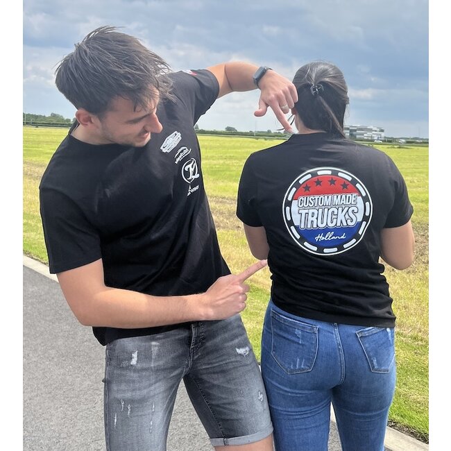 Custom Made Trucks T Shirt zwart met full colour bedrukking