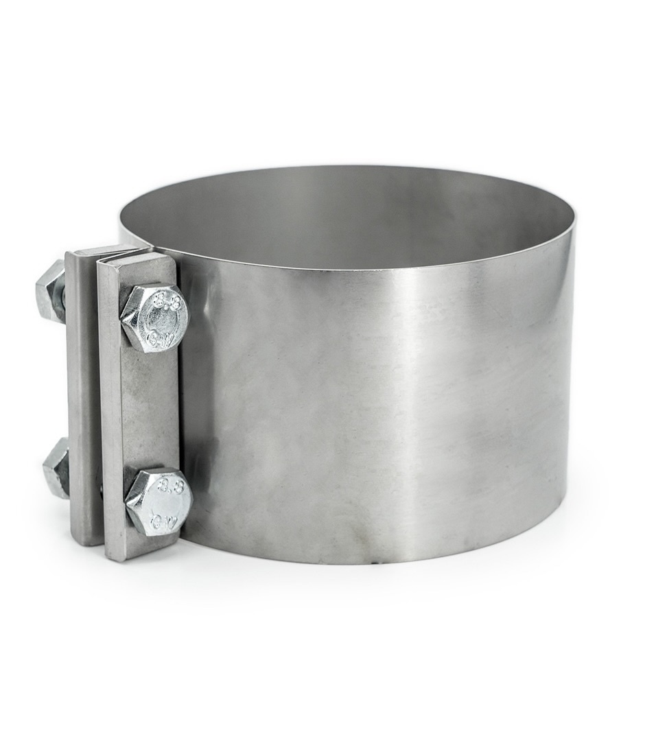 Auspuffschelle aus Edelstahl 114 oder 129 mm