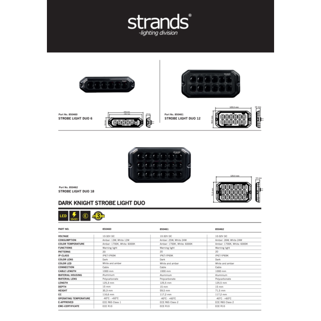 Strands Dark Knight Strobe Light 6-LED - Dual colour