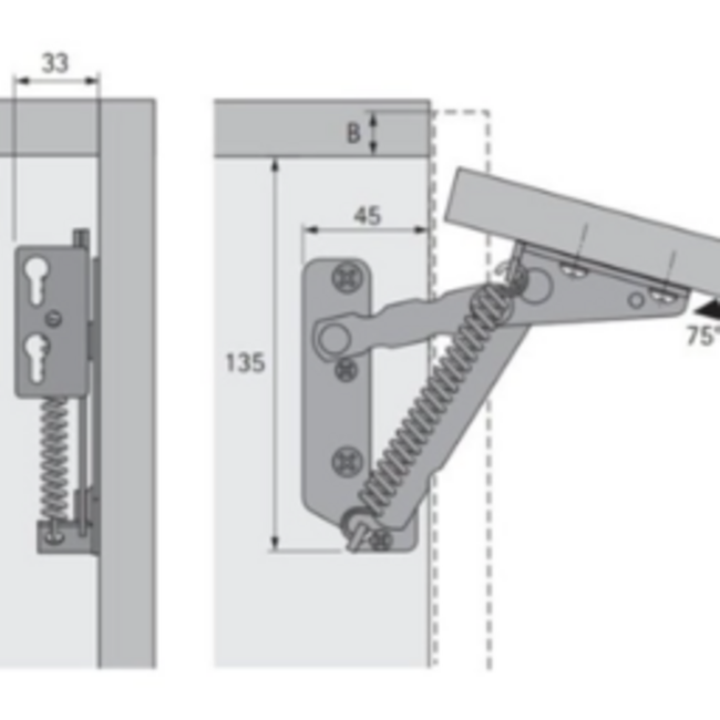 Fuel filler flap hinge (set)