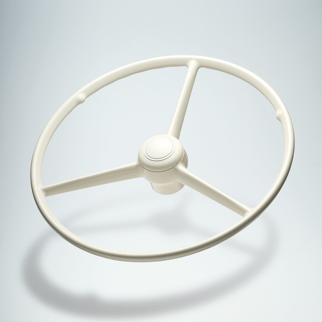 Omnius Dreispeichen-Lenkrad 53 cm Weiß