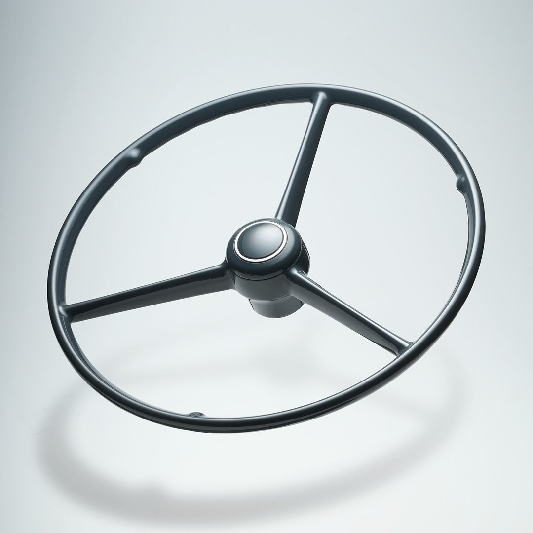 Omnius Dreispeichen-Lenkrad 53 cm Grau