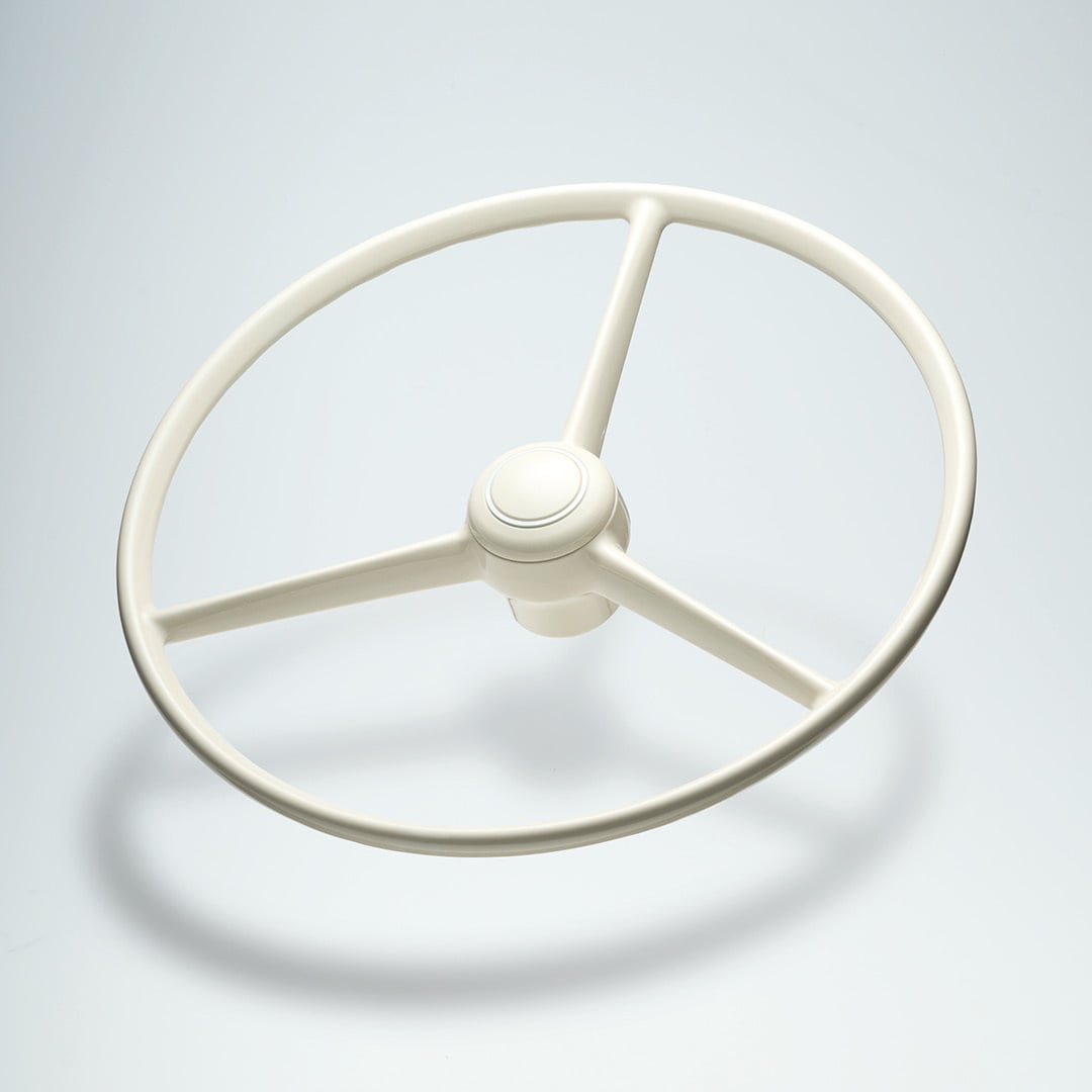 Omnius Three-spoke Steering Wheel 50cm White