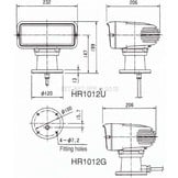 7x3" Halogen Searchlight (12 VDC / 110 W) with lamp, control panel CPF53 and 5 m cable