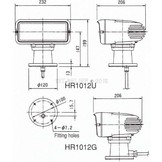 7x3 "Halogen-Suchscheinwerfer (12 VDC / 110 W) mit Lampe, Bedienfeld CPF53 und 5 m Kabel