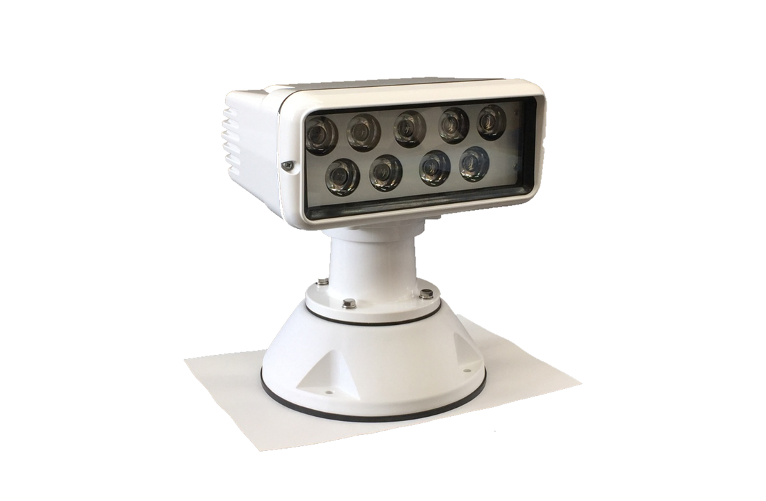 7x3 "LED-Kabinen-Suchscheinwerfer für drahtlose Steuerung (12 - 24 VDC / 38 W) mit Lampe, Fernbedienung und Kabel