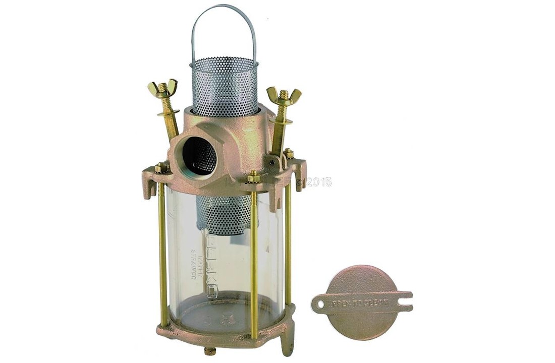 Colador de agua de admisión con canasta de bronce fundido y acero inoxidable