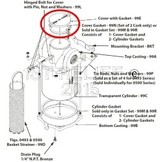 Filtro dell'acqua di aspirazione - Coperchio di ricambio con guarnizione