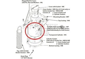 Filtro di aspirazione dell'acqua - Cilindro trasparente di ricambio