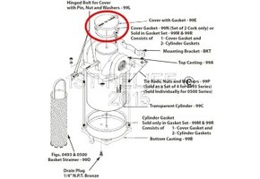 Filtro dell'acqua di aspirazione grande - Coperchio di ricambio con guarnizione