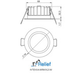 LED-Leuchte INTENSA-MRM0620 Quadratisch 68 mm