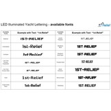Lettrage de yacht illuminé par LED - Brossé, avec contrôle DMX512