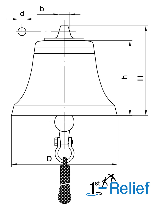 12 Zoll Nebelglocke 300M - Messing poliert