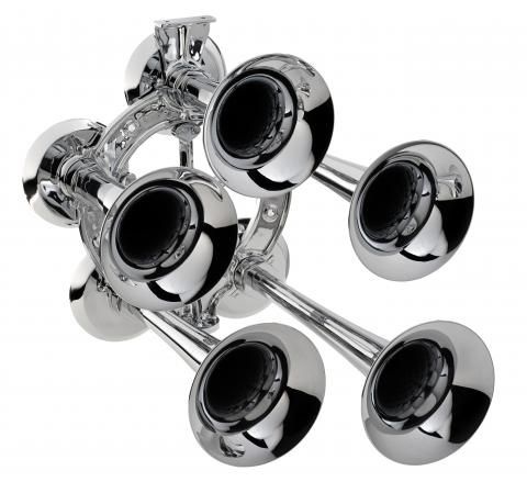 F-3 Ship horn, five trumpets, chrome finish - 1st-Relief