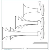 Klaxon musical à air modèle 02M, pour bateaux de 65 à 246 pieds (20 à 75 mètres)