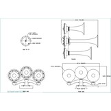 Avertisseur pneumatique T-2 Ship chromé, Chime Tone (Yachts de 20 m à 75 m)