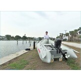 The dinghy dolly system for moving dinghies around by hand.