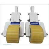 The dinghy dolly system for moving dinghies around by hand.