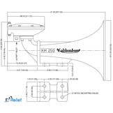 Single Tone Air Horn KM-250 for ships 75 to 200 Meter