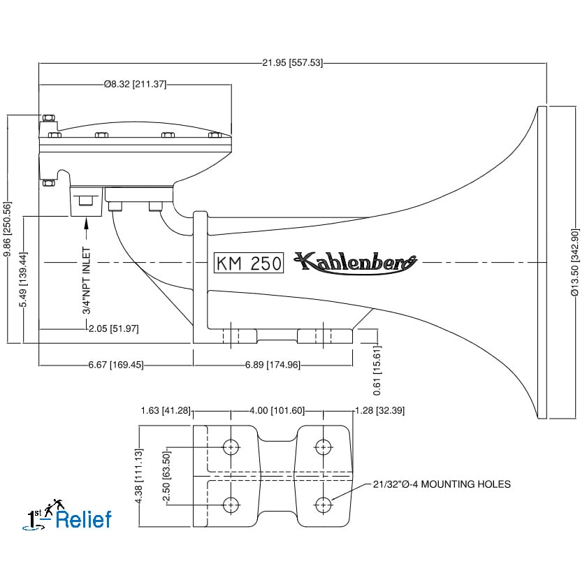 Tromba pneumatica monotono KM-250 per navi da 75 a 200 metri