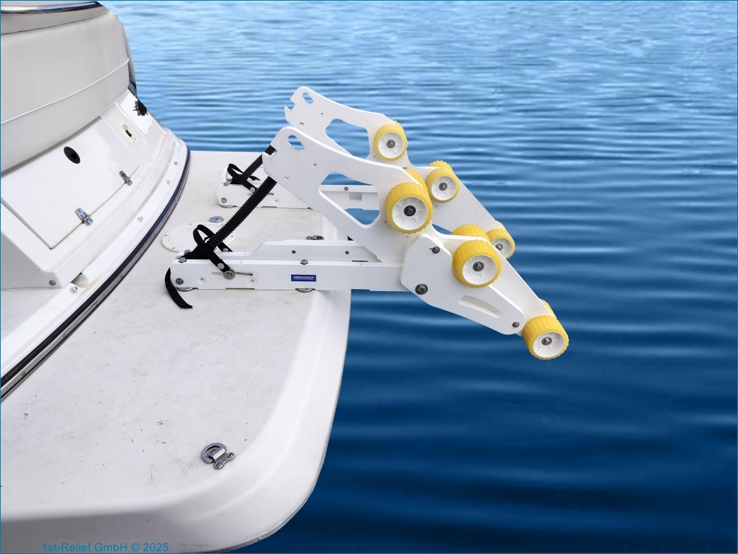 Bossoir robuste (inclinable et à roues) pour bateaux