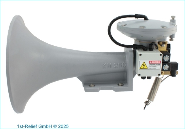 Enkeltonige verwarmde luchthoorn KM-250-DVM-H